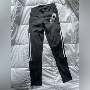 Adidas Aeroready Black Leggings with White Logo